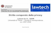 Lezione 8 e 9 –GDPR Università di Trento –Facoltà di ...