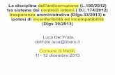 La disciplina dell'anticorruzione (L.190/2012) tra sistema ...