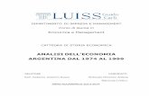 ANALISI DELL ECONOMIA ARGENTINA DAL 1974 AL 1999