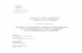 Analisi linguistica della competenza morfosintattica in 50 ...