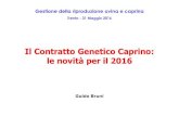 Il Contratto Genetico Caprino: le novit  per il 2016 .CONTRATTO GENETICO CAPRINO (CGC) un progetto