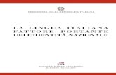 Lingua italiana fattore portante dell'identit  nazionale