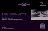 Lean Society Summit - studio baroni .Nel corso del Lean Society Summit, i partecipanti potranno scegliere