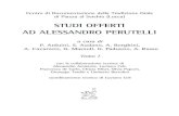 STUDI OFFERTI AD ALESSANDRO PERUTELLI - Aracne .Massimo GIOSEFFI, Milano Claudio GORLIER, Torino