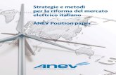 Strategie e metodi per la riforma del mercato elettrico italiano 1 Pubblicazione realizzata da ANEV