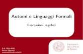 Automi e Linguaggi Formali - MathUniPD Automi e Linguaggi Formali Espressioni regolari A.A. 2014-2015