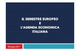 IL SEMESTRE EUROPEO E L'AGENDA ECONOMICA ITALIANA