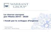 Workshop di Italia Startup e Warrant Group:  "Le risorse europee per lâ€™Italia 2014 â€“ 2020"