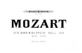 Spartito Pianoforte Sinfonia 40 Mozart
