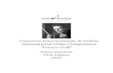 Concorso Internazionale di Violino International Violin ... J. S. Bach: Adagio/Grave e Fuga a scelta
