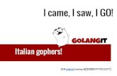 I came, I saw, I GO! - Golangit meetup @ Codemotion Rome 2014