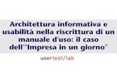 Architettura informativa e usabilit  nella riscrittura di un manuale d'uso