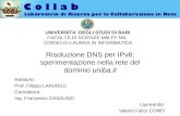 Risoluzione DNS per IPv6: sperimentazione nella rete del dominio uniba.it