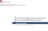 La riduzione degli oneri amministrativi per la competitivit  delle imprese Coordinatore Affari generali Regione Umbria Bruxelles, 2 marzo 2015 Ernesta