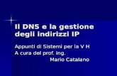Il DNS e la gestione degli indirizzi IP