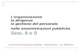 1 Lorganizzazione la dirigenza la gestione del personale nelle amministrazioni pubbliche Sess. 8 e 9 Economia amministrazioni pubbliche â€“ Ruffini Renato