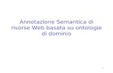 1 Annotazione Semantica di risorse Web basata su ontologie di dominio
