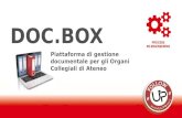 DOC.BOX Piattaforma di gestione documentale per gli Organi Collegiali di Ateneo