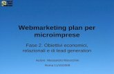 Webmarketing Plan per microimprese - Obiettivi economici, relazionali e di lead generation